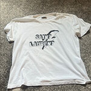 Saint Laurent White Short Sleeve Tee